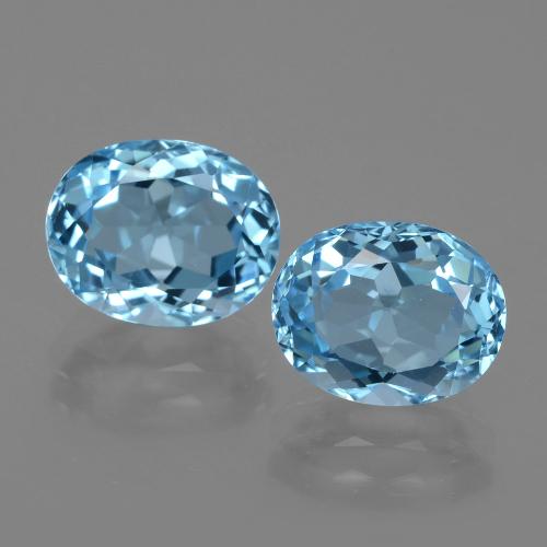 6,88 ct natürliche blauer Topas-Edelsteine, Oval Schliff, VVS