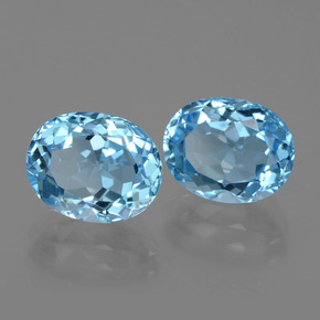 6,88 ct natürliche blauer Topas-Edelsteine, Oval Schliff, VVS