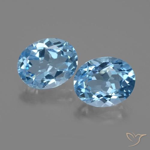 5.84 ct natürliche Swiss Blue Topas-Edelsteine, Oval Schliff, VVS