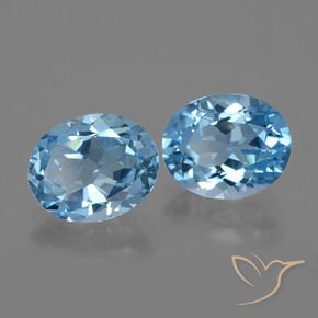 5.84 ct natürliche Swiss Blue Topas-Edelsteine, Oval Schliff, VVS