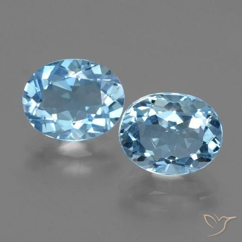 6.22ctw Natürlicher Himmerlblau Topas, Oval, VVS