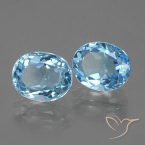 6.66 ct natürliche Swiss Blue Topas-Edelsteine, Oval, VVS-VS