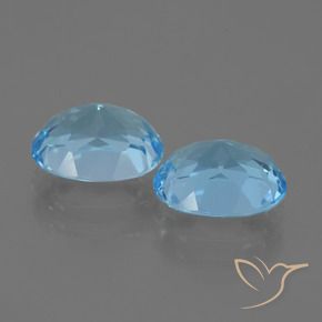 6.66 ct natürliche Swiss Blue Topas-Edelsteine, Oval, VVS-VS