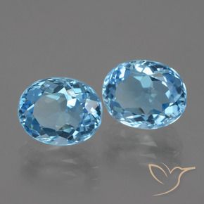 6.38 ct natürliche Swiss Blue Topas-Edelsteine, Oval, VVS