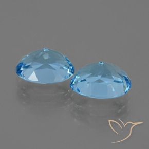 6.38 ct natürliche Swiss Blue Topas-Edelsteine, Oval, VVS