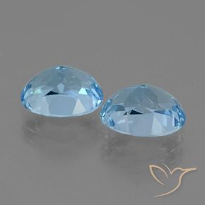 6.98 ct natürliche Swiss Blue Topas-Edelsteine, Oval, VVS-VS