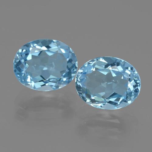 6,47 ct natürliche blauer Topas-Edelsteine, Oval Schliff, VVS-VS