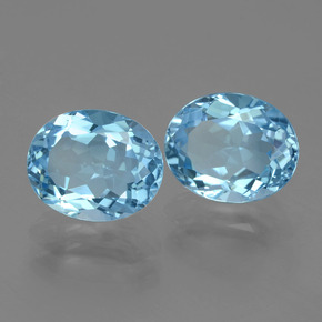 6,47 ct natürliche blauer Topas-Edelsteine, Oval Schliff, VVS-VS