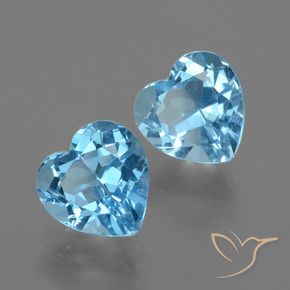 6.89 ct natürliche Swiss Blue Topas-Edelsteine, Herz, VVS-VS