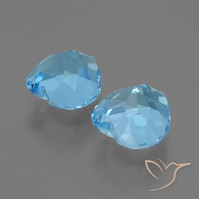 6.89 ct natürliche Swiss Blue Topas-Edelsteine, Herz, VVS-VS