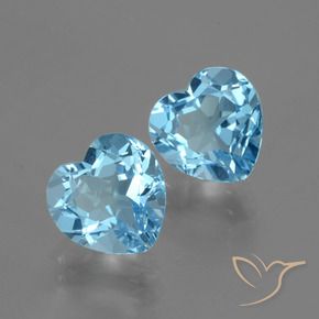 6.62 ct natürliche Swiss Blue Topas-Edelsteine, Herz, VVS-VS
