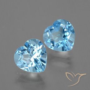 6.01 ct natürliche Himmerlblau Topas-Edelsteine, Herz, VVS