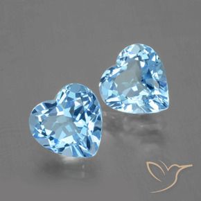 6.09 ct natürliche Himmerlblau Topas-Edelsteine, Herz, VVS-VS