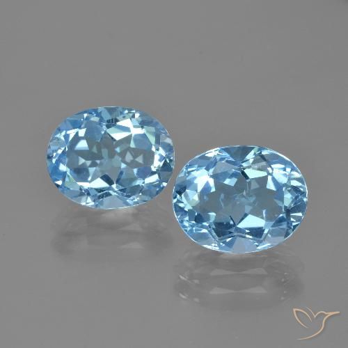 6.34ctw Natürlicher Swiss Blue Topas, Oval, VVS-VS