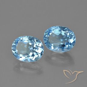 6.34 ct natürliche Swiss Blue Topas-Edelsteine, Oval, VVS-VS