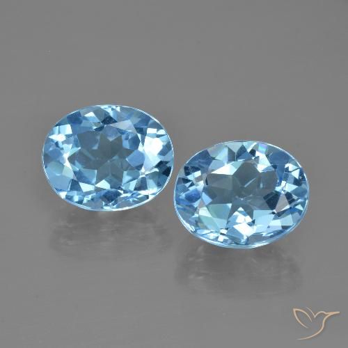 7.15ctw Natürlicher Swiss Blue Topas, Oval, VVS-VS