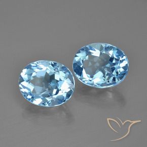 7.15 ct natürliche Swiss Blue Topas-Edelsteine, Oval, VVS-VS