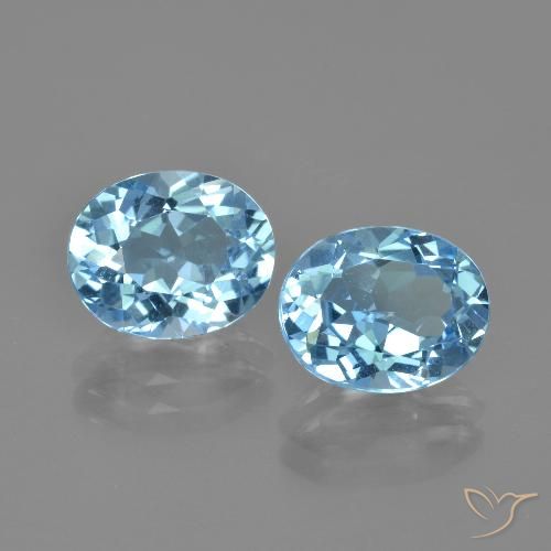6.21ctw Natürlicher Himmerlblau Topas, Oval, VVS-VS