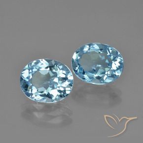 6.21 ct natürliche Himmerlblau Topas-Edelsteine, Oval, VVS-VS