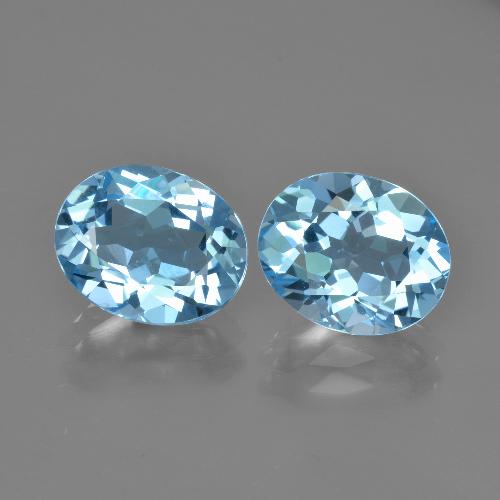 5,96 ct natürliche blauer Topas-Edelsteine, Oval Schliff, VVS