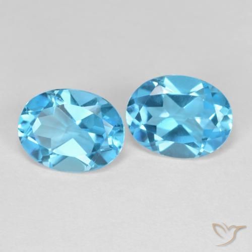 4.33 ct natürliche Swiss Blue Topas-Edelsteine, Oval, VVS-VS