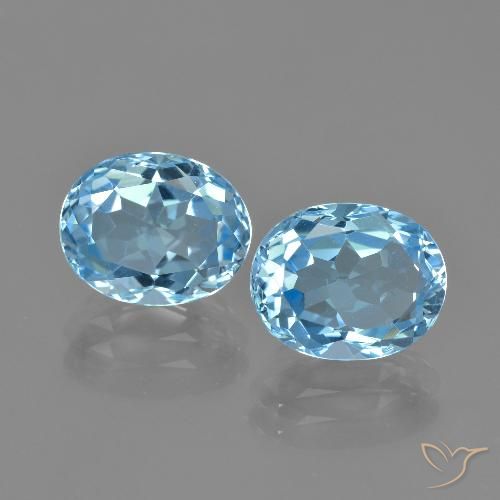 6.51ctw Natürlicher Himmerlblau Topas, Oval, VVS