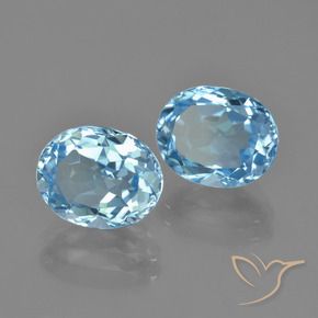 6.51 ct natürliche Himmerlblau Topas-Edelsteine, Oval, VVS