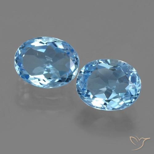 6.52ctw Natürlicher Swiss Blue Topas, Oval, VVS