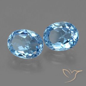 6.52 ct natürliche Swiss Blue Topas-Edelsteine, Oval, VVS