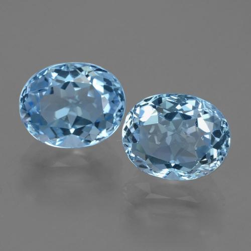 7.11 ct natürliche Swiss Blue Topas-Edelsteine, Oval Schliff, VVS