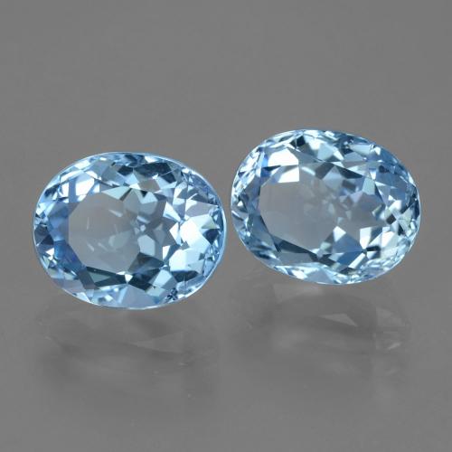 7.11 ct natürliche Swiss Blue Topas-Edelsteine, Oval Schliff, VVS