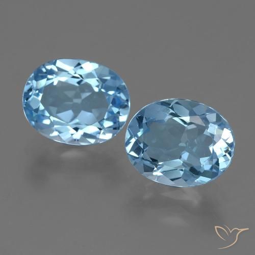 6.40ctw Natürlicher Himmerlblau Topas, Oval, VVS-VS
