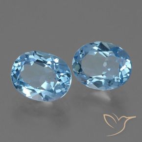 6.40 ct natürliche Himmerlblau Topas-Edelsteine, Oval, VVS-VS
