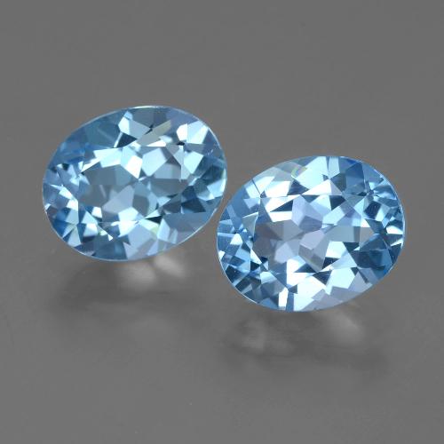 6,36 ct natürliche blauer Topas-Edelsteine, Oval Schliff, VVS