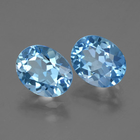 6,36 ct natürliche blauer Topas-Edelsteine, Oval Schliff, VVS