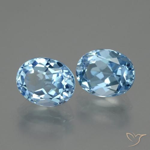 7.03 ct natürliche Swiss Blue Topas-Edelsteine, Oval, VVS-VS