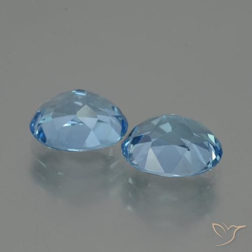 7.03 ct natürliche Swiss Blue Topas-Edelsteine, Oval, VVS-VS