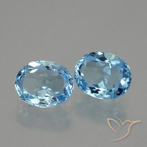 6.74 ct natürliche Swiss Blue Topas-Edelsteine, Oval, VVS-VS