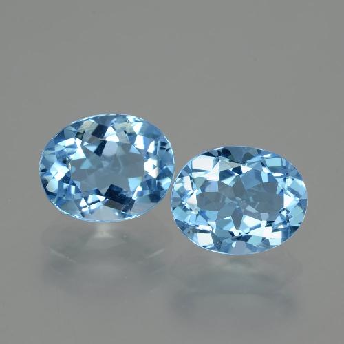 6.56 ct natürliche Swiss Blue Topas-Edelsteine, Oval Schliff, VVS