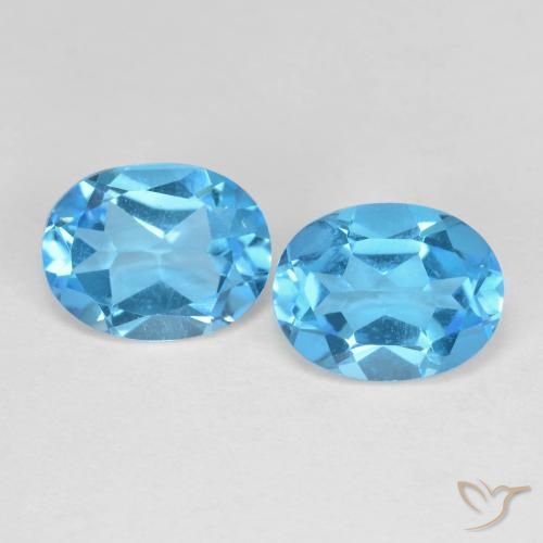 4.28ctw Natürlicher Swiss Blue Topas, Oval, VVS-VS