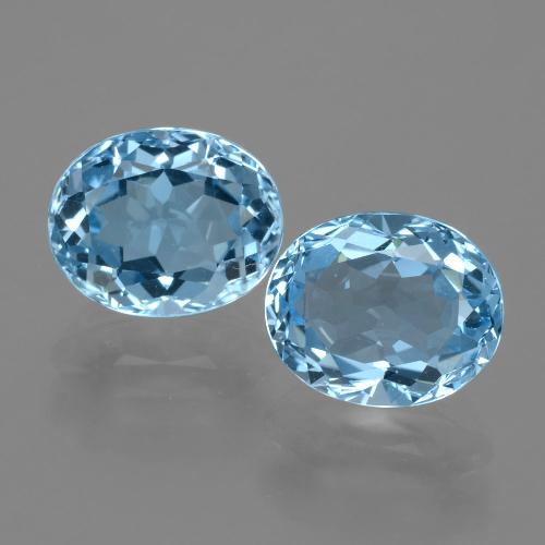 6,95 ct natürliche blauer Topas-Edelsteine, Oval Schliff, VVS