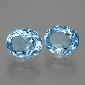 6,95 ct natürliche blauer Topas-Edelsteine, Oval Schliff, VVS