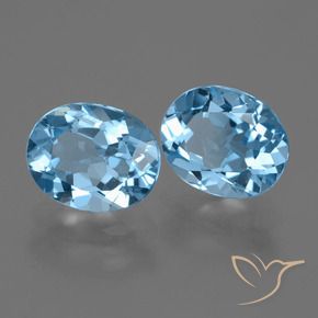 6.63 ct natürliche Swiss Blue Topas-Edelsteine, Oval, VVS