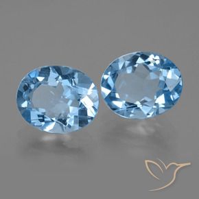 6.04 ct natürliche Swiss Blue Topas-Edelsteine, Oval, VVS-VS
