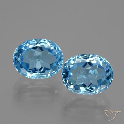 6.81ctw Natürlicher Himmerlblau Topas, Oval, VVS-VS