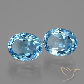 6.81 ct natürliche Himmerlblau Topas-Edelsteine, Oval, VVS-VS