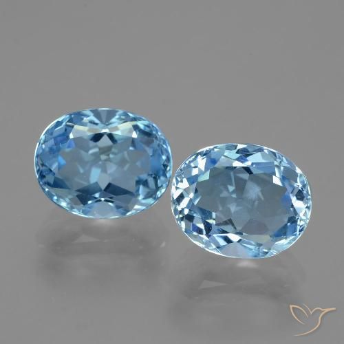 6.92ctw Natürlicher Himmerlblau Topas, Oval, VVS