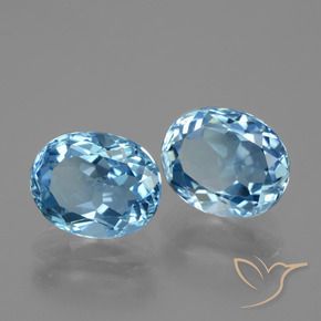 6.92 ct natürliche Himmerlblau Topas-Edelsteine, Oval, VVS
