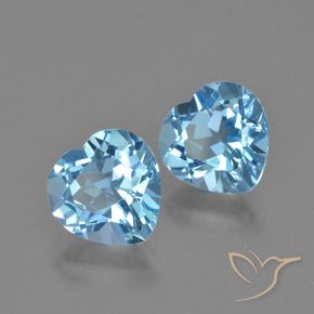 5.90 ct natürliche Himmerlblau Topas-Edelsteine, Herz, VVS-VS