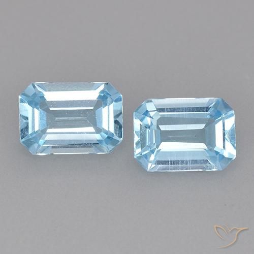 2.17ctw Natürlicher Himmerlblau Topas, Smaragdschliff, VS